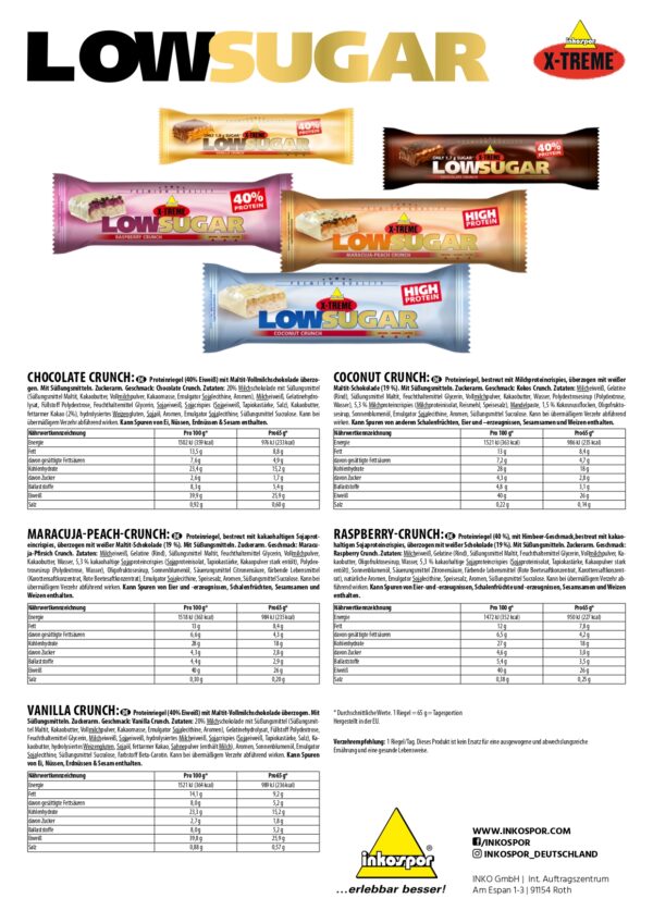 Produktbild X-TREME Low Sugar-Riegel Chocolate-Crunch, 24 x 65 g